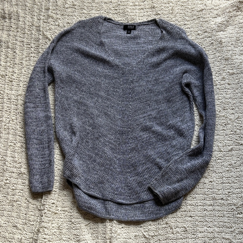 Gray V-Neck Sweater